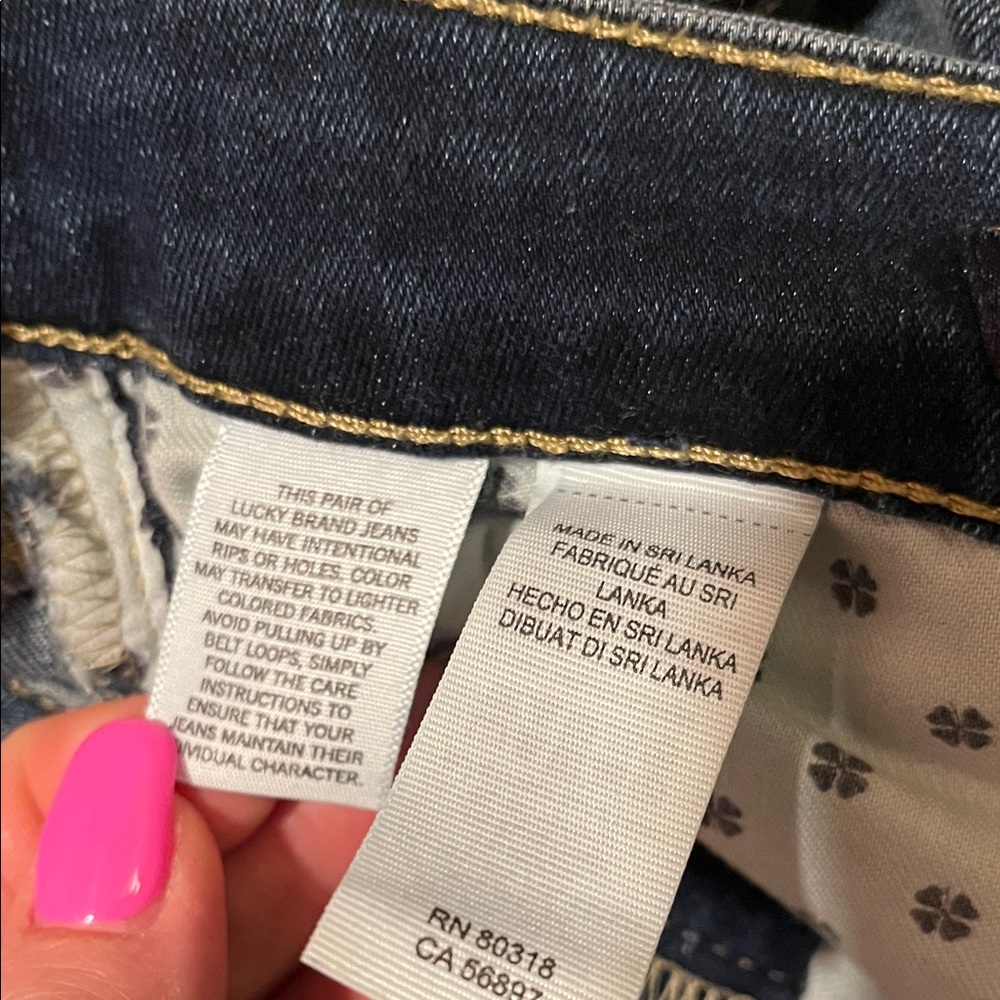 Women’s Lucky Brand Lolita Crop Dark Blue Skinny Jeans Size 12 - Picture 4 of 8